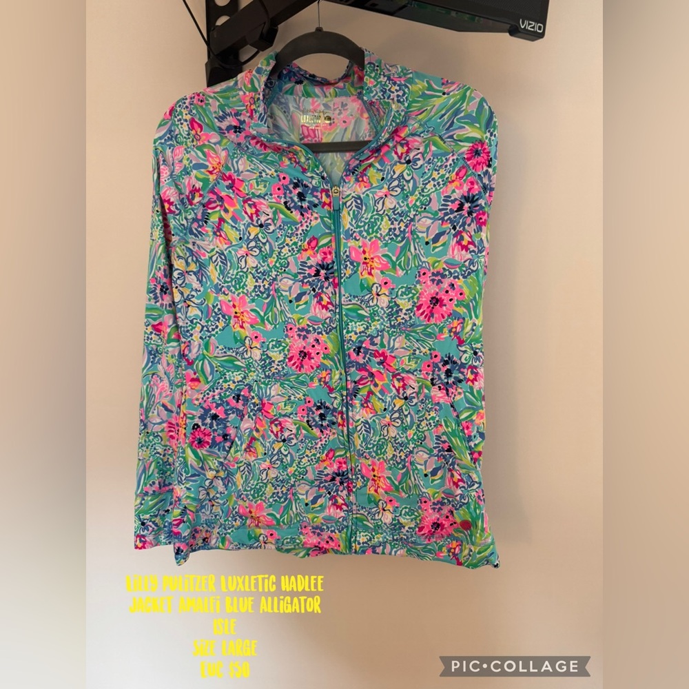 Lilly Pulitzer Luxletic Hadlee Jacket - Pink and Blue Floral